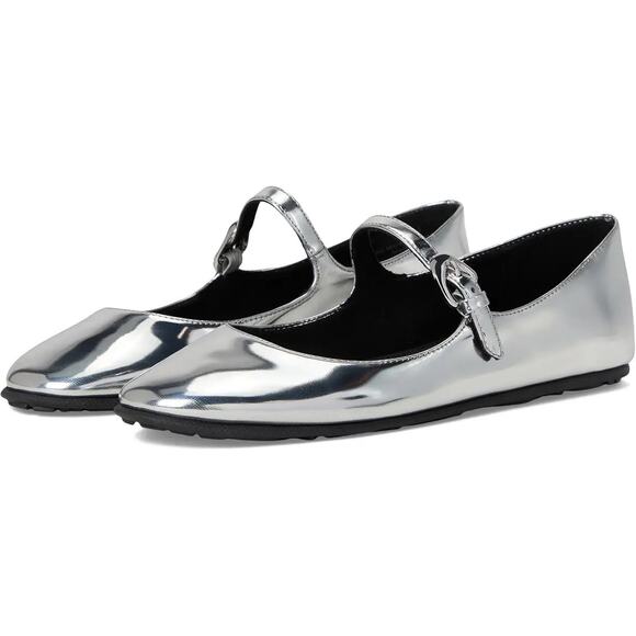 Aerosoles Perry Silver Mirror Metallic Flat Mary Jane 8.5 - Picture 1 of 14